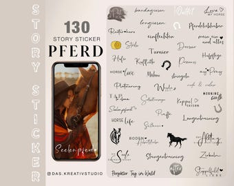 130+ Instagram Story Sticker Pferd Pony liebe Basic reiten Stall Pferdepflege Bodenarbeit Mix digital png