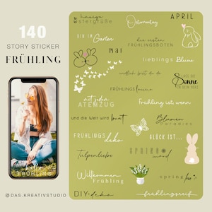 140+ Instagram Story Sticker Spring Easter Bunnies Flowers German Bloom Garden Basic Botanical Mix Love Brushstrokes Digital png