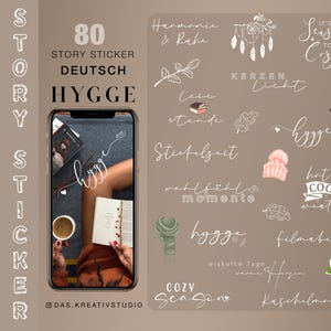 80+ Instagram Story Sticker Hygge gemütlich Tee Zeit Kerzen Entspannen Love Basic Storysticker Stickers digital png