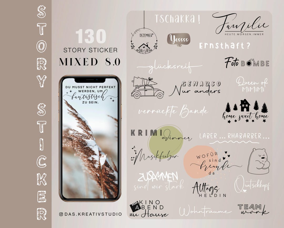 130+ Instagram Story Stickers Mixed 8.0 Love Family Winter Basic ...