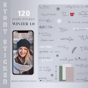 120+ Instagram Story Stickers Winterhuis Basisliefde Familie Sneeuwvakantie Vakantiebehang Frames Clipart Digitaal PNG