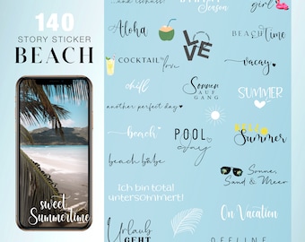 140+ Instagram Story Sticker Beach Urlaub Travel Strand Sonne Love Basic Explore Storysticker Holiday vacation sommer Stickers digital png