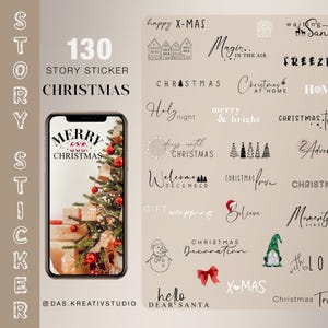 Más de 130 pegatinas para historias de Instagram, Navidad, invierno, hogar, amor, familia, nieve, clipart, png digital