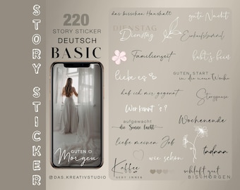 220+ Instagram Story Stickers XXL Basic Everyday German Flowers Weekdays Mix Love Family Digital png