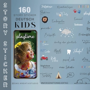 160+ Instagram Story Stickers kids mother life colors children everyday life kindergarten boy girl love german clipart digital png