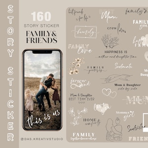 160+ Instagram Story-klistermärken Familj och vänner Kärlek Mamma dotter son syster barn flicka bästa vän hem minnen Storysticker klistermärken digitala png