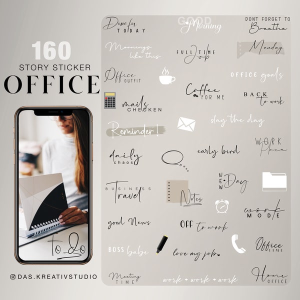 160+ Instagram Story Sticker Office work business planner icons everyday Basic Daily weekdays english Clipart digital png