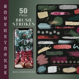 50+ Instagram Story Sticker brushes planner Brushstrokes winter christmas Brushes brush strokes Glitzer digital Kunst png