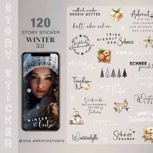 120+ Instagram Story Sticker Winter 3.0 Weihnachten zu Hause Basic Liebe Familie Schnee Clipart digital png