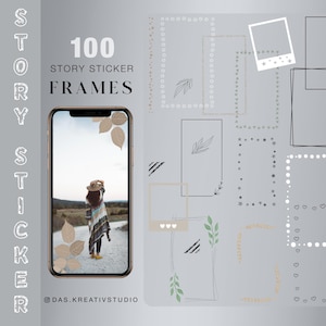 100+ Instagram Story Sticker XXL Frames Basic botanical flowers glitter Daily Mix love Fitness deco digital png