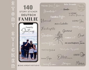 140+ Instagram Story Stickers family mom dad kids at home basic grandma grandpa love german clipart digital png