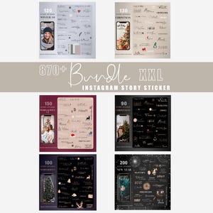 870+ Paquete de pegatinas de historias de Instagram Navidad Weihnachten Invierno año nuevo Silvester Neujahr pinceladas png Digital Clipart