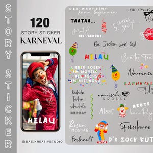 Oltre 120 adesivi per storie di Instagram Carnival Fasching Jecken helau alaaf Storysticker Stickers digital png