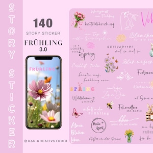 140+ Instagram Story Sticker Frühling Ostern Hasen Garten Blumen Blumenliebe Natur Storysticker Stickers Cliparts digital png