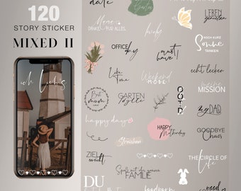 120+ Instagram Story Sticker XXL Mixed 2 spring Muttertag best mum dad botanical Daily Mix love ostern family digital png