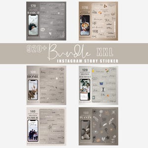 920+ Instagram Story Sticker Bundle 2 Mix Frames Home Mixed basic Familie coffee plants love brushstrokes png digital