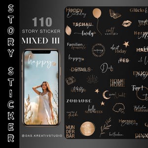 110+ Instagram Story Stickers Gemengd 3 Alledaagse Basis Goud Weekdagen Mix Goedemorgen Duits Digitaal png