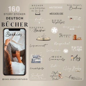 160+ Naklejek z historiami na Instagramie Książki Miłość Podstawowe książki bukmacherzy bookstagram post z książką naklejki z historią mól książkowy Niemieckie naklejki cyfrowe png