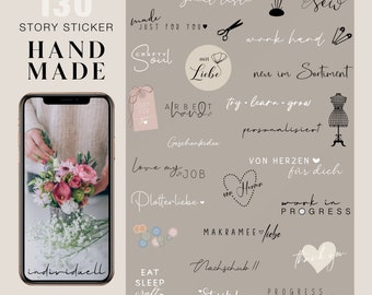 130+ Instagram Story Sticker handmade DIY handcraft small business basic Basic love plotterliebe Makramee Stoffliebe digital png