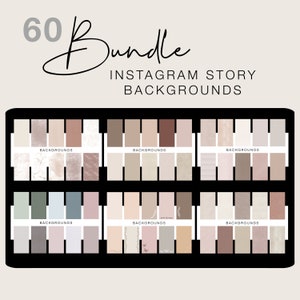 60 Instagram Story Backgrounds Bundle Beige Hintergründe Template Overlay Texture Wallpaper neutral minimal digital paper
