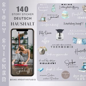 140+ Instagram Story Sticker Haushalt kochen putzen Alltag einkaufen Basic Thermomix Storysticker Stickers digital png