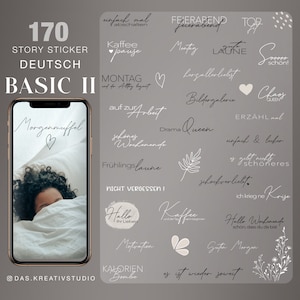 170+ Instagram Story Sticker XXL Basic II Everyday German Weekdays Mix Love Family digital png