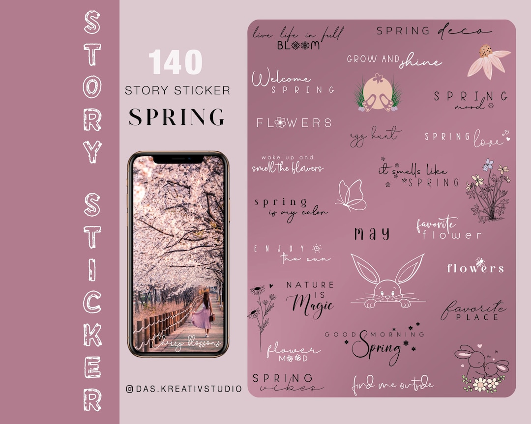 140+ Instagram Story Stickers Spring Easter Bunny Flowers Bloom Garden ...