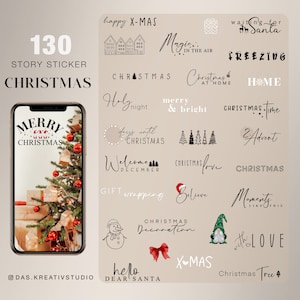 130+ Instagram Story Sticker Christmas XMas Winter home Basic love family snow Clipart digital png