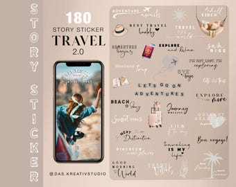180+ Instagram Story Stickers Travel 2.0 Love Basic Explore Storysticker Holiday vacation Family Stickers digital png