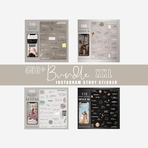 450+ Instagram Story Sticker Bundle 11 xxl Everyday Weekdays Mixed everyday Basic good morning love Brushstrokes German digital png