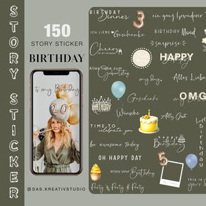 150+ Instagram Story Sticker Birthday liebe Familie celebration everyday Basic Daily Clipart digital png