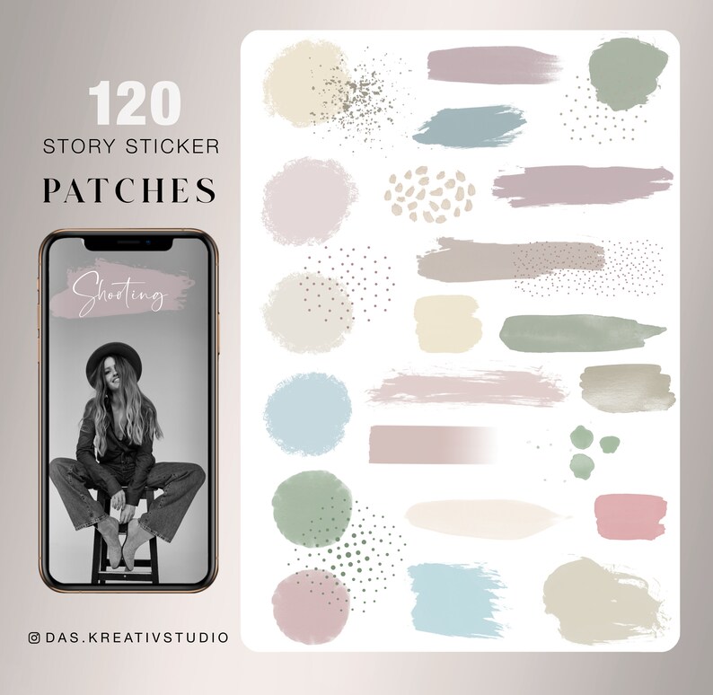 570+ Instagram Story Sticker Bundle 1 Xxl Basic Mixed Frames Patches ...