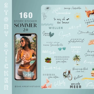 160+ Instagram Story Stickers Zomer 2 Vakantie Strand Fietsen Basic Duits Storysticker Stickers digitaal png