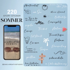 220 Instagram Story Sticker Summer Vacation Travel Beach Sun Love