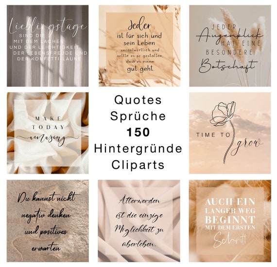 150 Instagram Story Backgrounds Bundle Beige Hintergründe Template Overlay Texture Wallpaper Quotes Zitate Sprüche Cliparts png digital