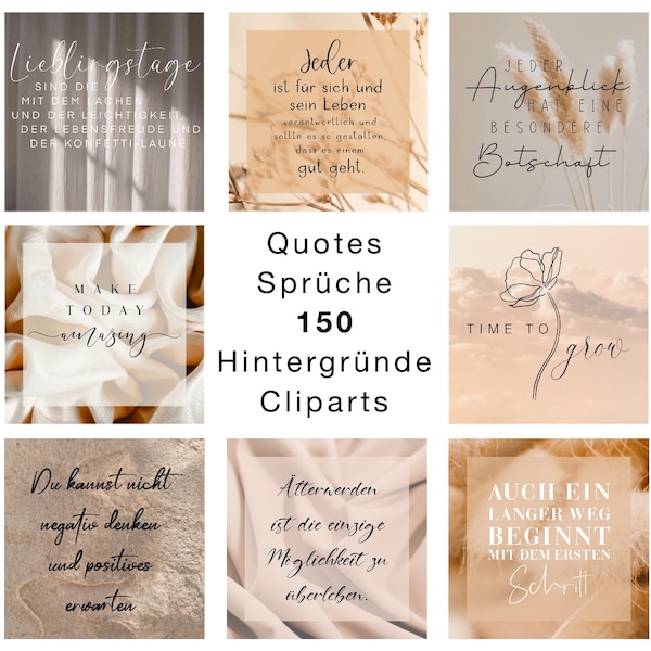 150 Instagram Story Backgrounds Bundle Beige Hintergründe Template Overlay Texture Wallpaper Quotes Zitate Sprüche Cliparts png digital