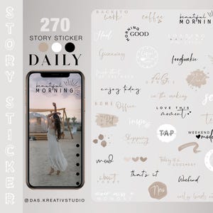 270+ Instagram Story Stickers daily everyday Basic weekdays mix love botanical Storysticker Holiday Family Stickers digital png