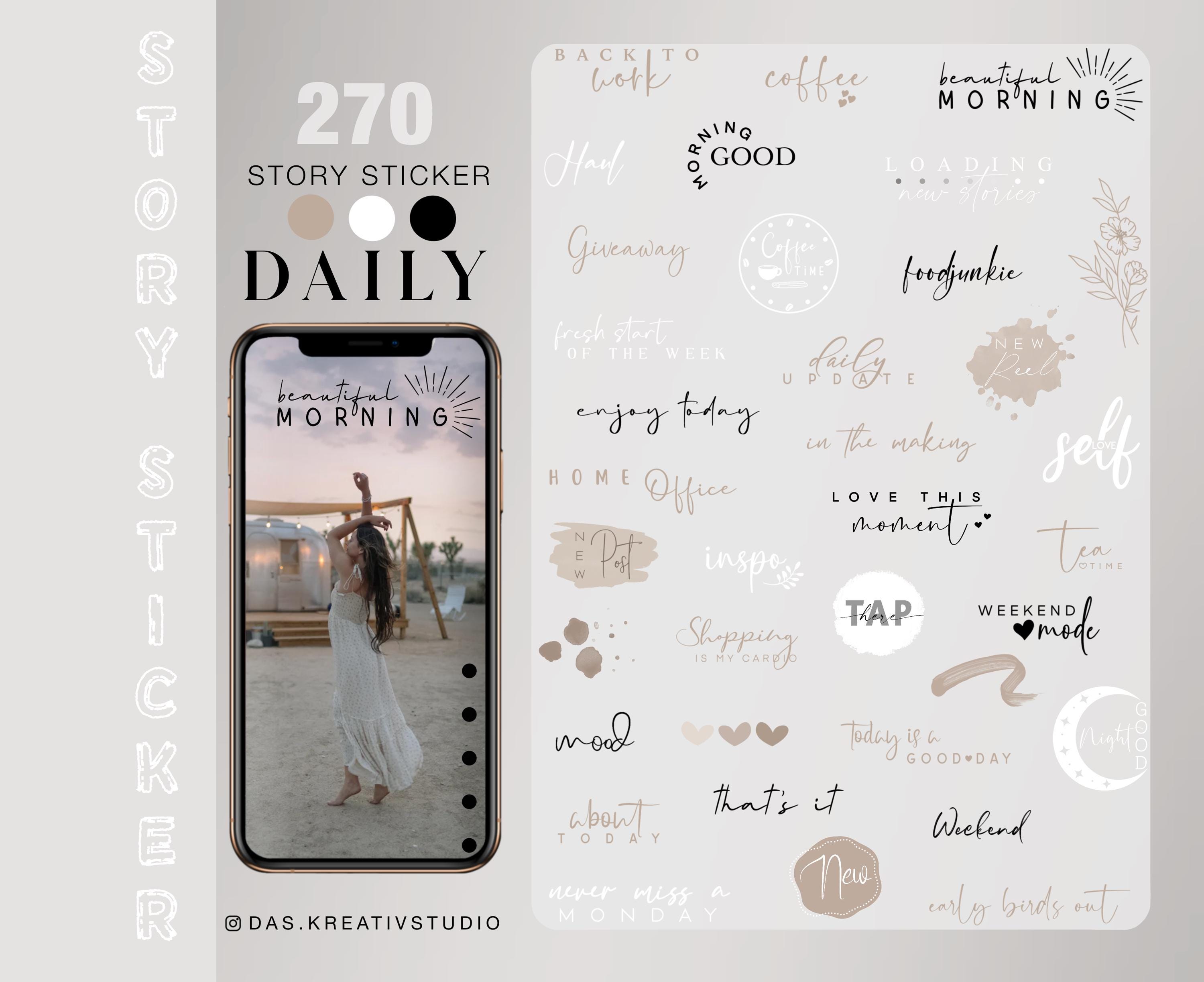 270+ Instagram Story Stickers Daily Everyday Basic Weekdays Mix Love ...