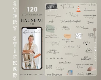 120+ Instagram Story Stickers House Building Basic Renovation Conversion House Construction Site New Building good notes planner digital png