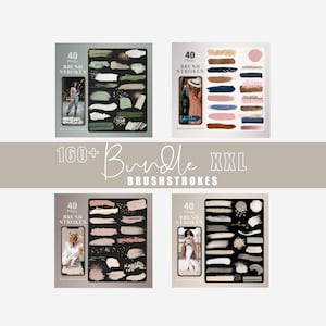 160+ Instagram Story Sticker brushes (1) Planner Stickers Bundle xxl Basic Patches Brushstrokes digital glitter overlays Brush Stroke png