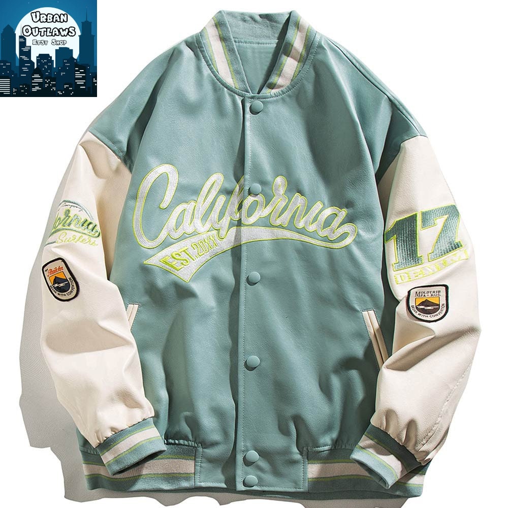 California Varsity Jacket, Unisex Baseball Jacket, Letterman