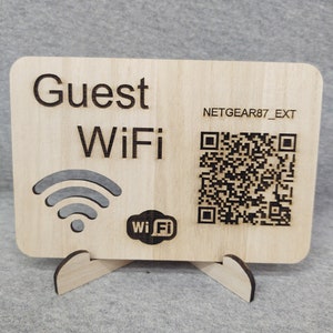 WiFi QR Code Sign, WiFi Sign, Wood WiFi Sign, Laser Cut WiFi Sign