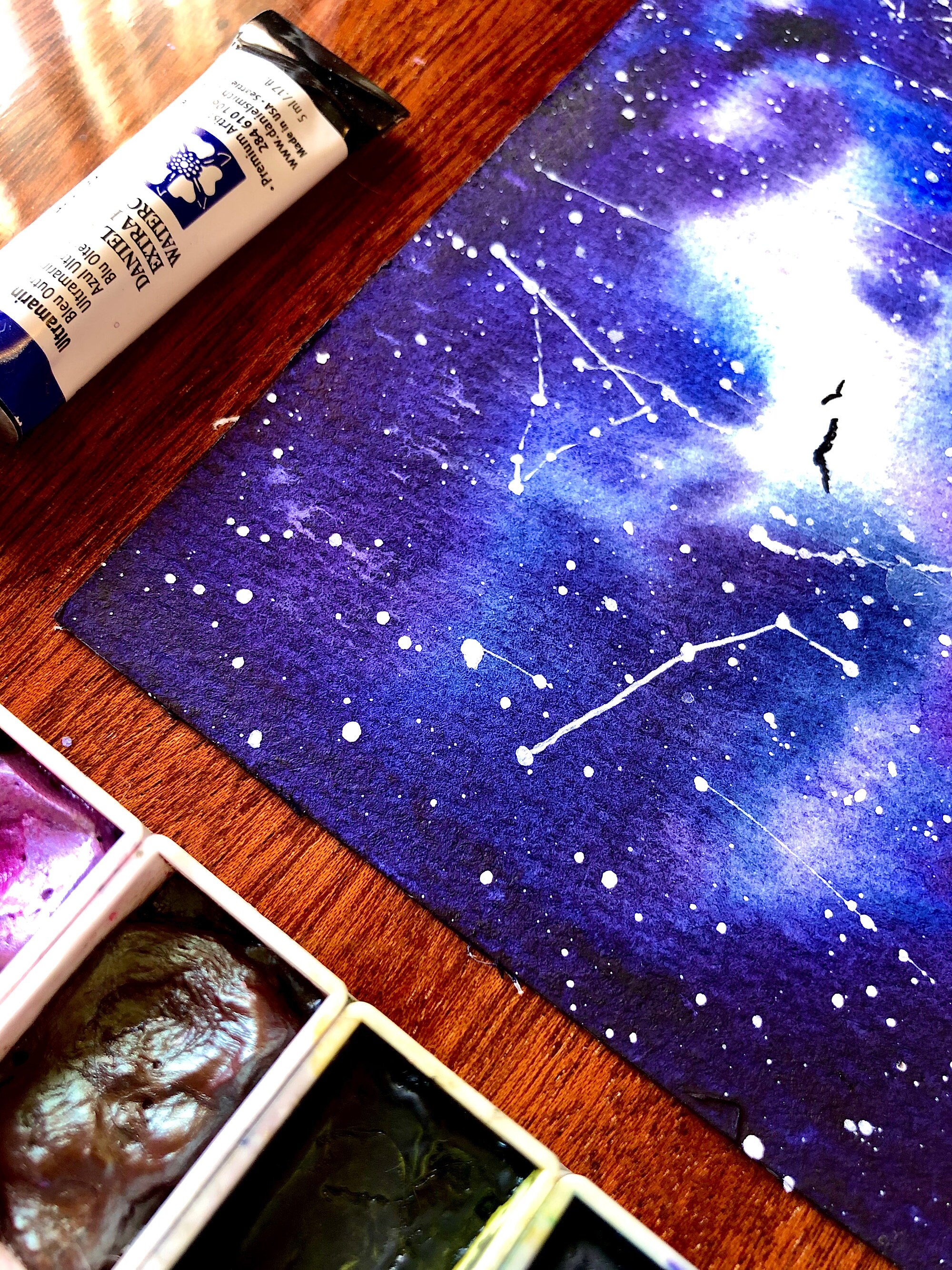 night-sky-painting-landscape-original-art-celestial-wall-art-etsy