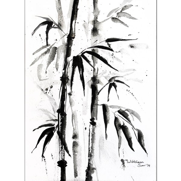 Bamboo Painting Etsy