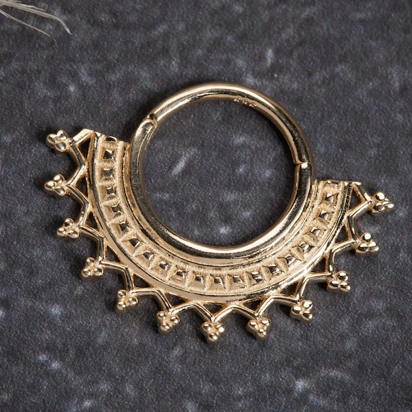 Clicker de septum en or massif 14 carats, piercing hélice, anneau de nez en or, piercing de septum 16 g, créoles de nez, boucle d'oreille Daith, piercing Daith, anneau de septum