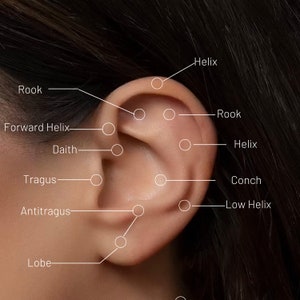 14K Solid Gold Ear Cruff Earring, Helix Piercing, Hoop Piercing, Cartiliage Piercing, Daith Earring, Cartilage Earring, Ear Piercing image 6