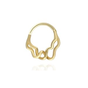 14K Solid Gold Septum Clicker,Helix Piercing,Gold Nose Ring,18G 16G Nose Hoop Piercing, Hinge Hoop Piercing,Daith Earring,Septum Piercing