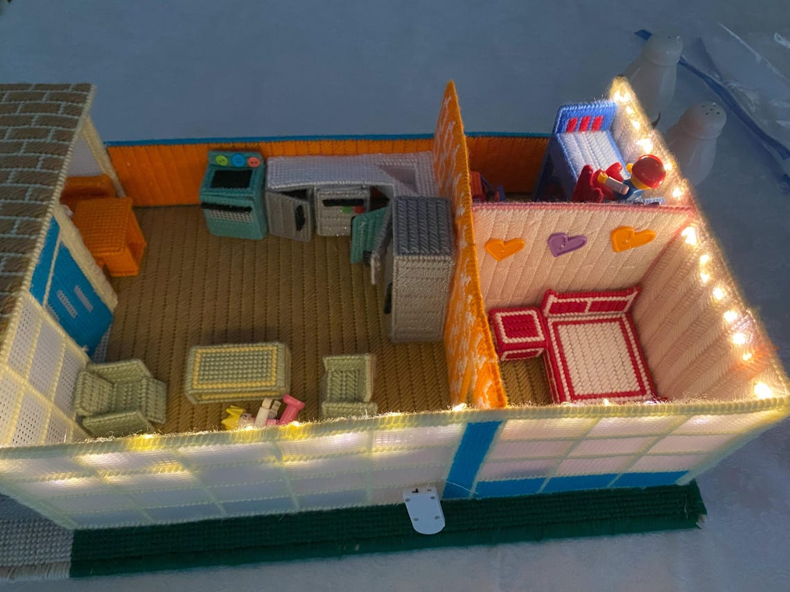 Plastic Canvas Dollhouse Pattern Mid century Modern Etsy