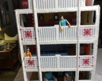 Beach House Plastic Canvas Dollhouse