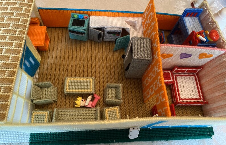 Plastic Canvas Dollhouse Pattern Mid century Modern Etsy